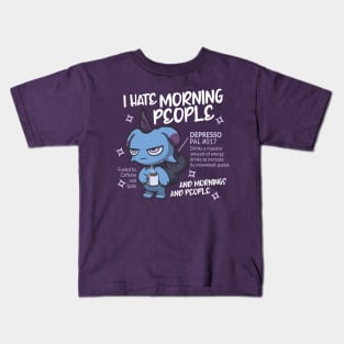 Depresso Hates Mornings Kids T-Shirt